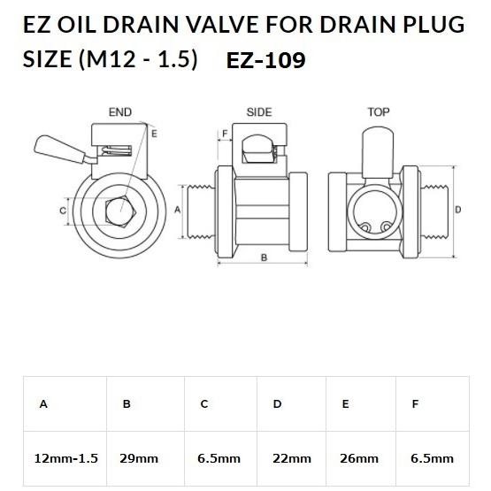 オイルチェンジャー ホンダバイク EZバルブ EZ-109 12mm-1.5 自分で！ オイル交換 工具は不要！ ドレンボルトの代わりに付けるだけ！｜ez-valve｜10