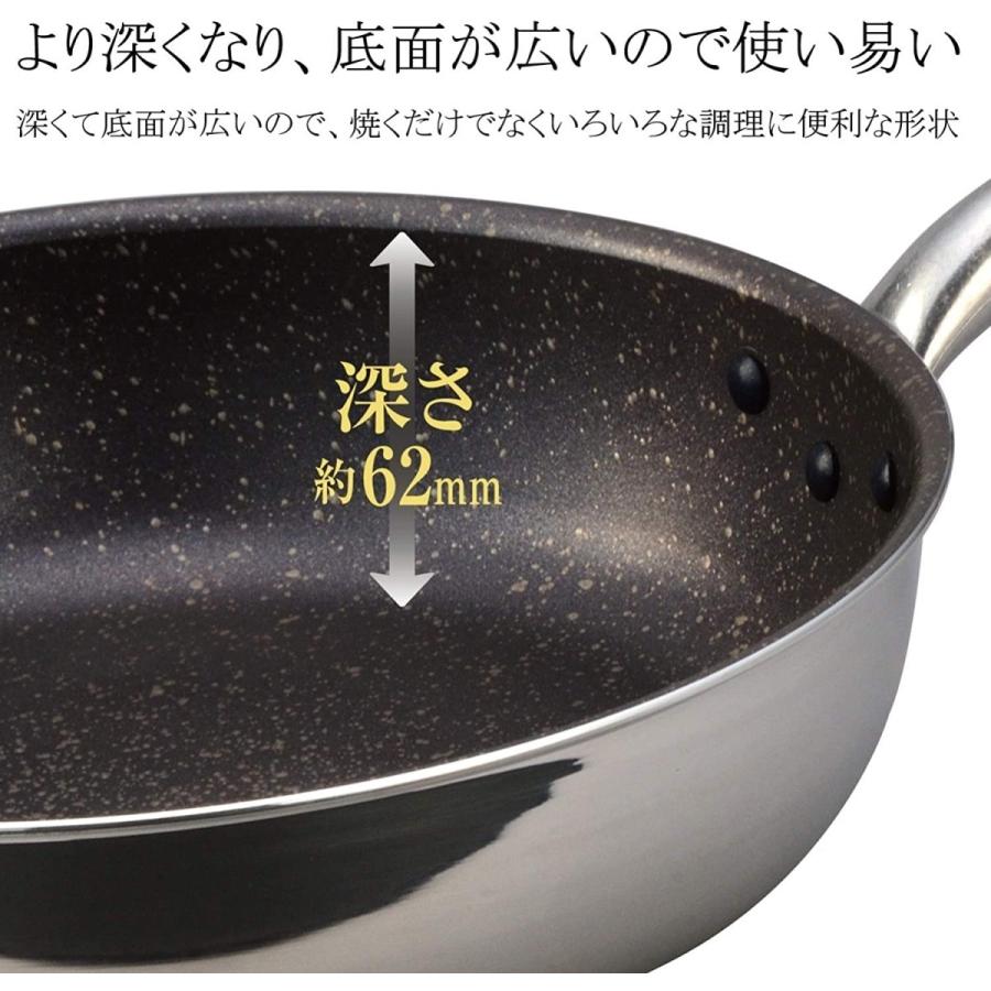 北陸アルミニウム 日本製 フライパンIH対応 28cm 深型 底広 IH