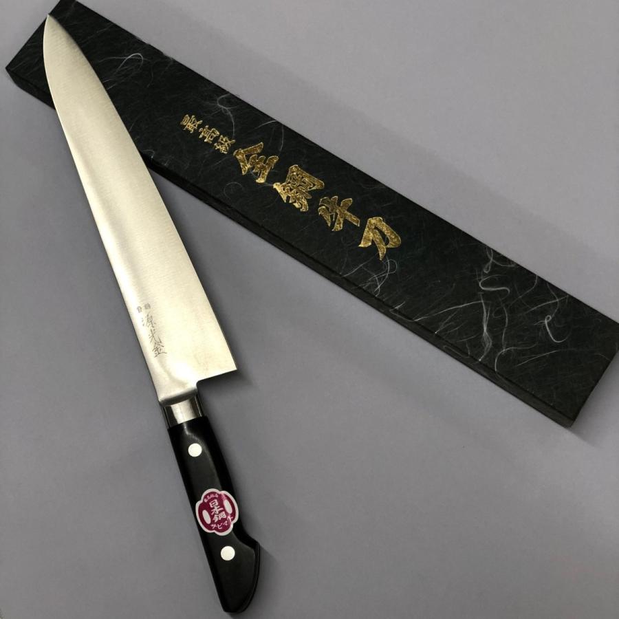 源 光金作 日本鋼 ハガネ 全鋼 牛刀 業務用包丁 270mm 27cm 錆び