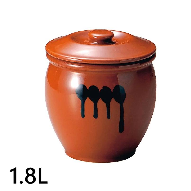 梅干し 甕 陶器 蓋付 半胴 瓶 1号 1升 青梅 1kg 1.8L 亀 かめ カメ