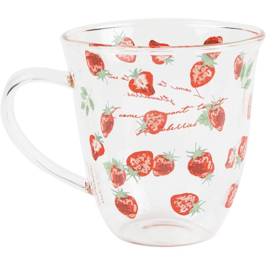 耐熱マグ イチゴ 苺 耐熱温度1 耐熱 ガラス マグ 電子レンジ対応 22モデル かわいい レトロ マグカップ 日本製 昭和レトロ 熱湯ｏｋ