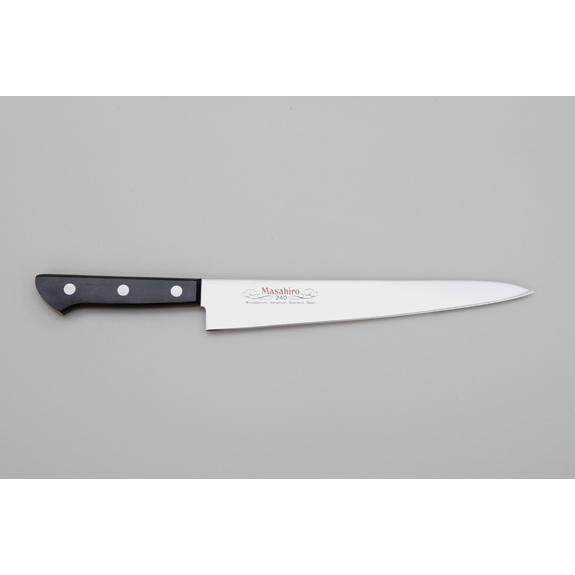 MASAHIRO 筋引 240mm モリブデンバナジウム鋼 正広 筋引 包丁 24cm 240mm 本通し さびにくい 研げる ステンレス製