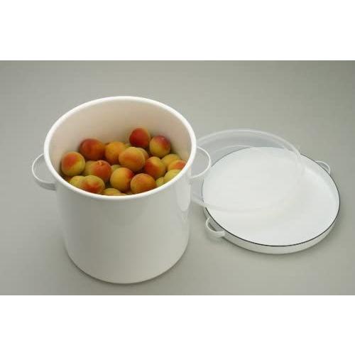 野田琺瑯（noda horo） 保存容器 ラウンドストッカー 24cm 米びつ 漬物