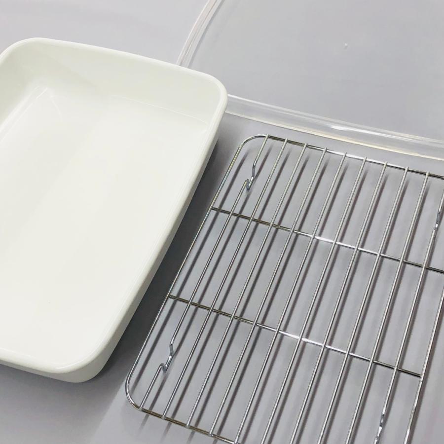 White Series 野田琺瑯 レクタングル浅型 Mサイズ 網付き シール White Series 野田琺瑯 レクタングル浅型 Mサイズ 網付き シール
