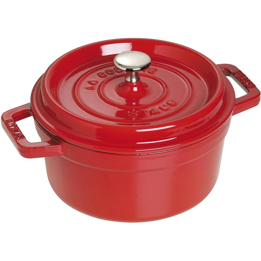 発売モデル-STAUB - STA•UB ほ•うろう鍋 ココット ラウンド チェリー