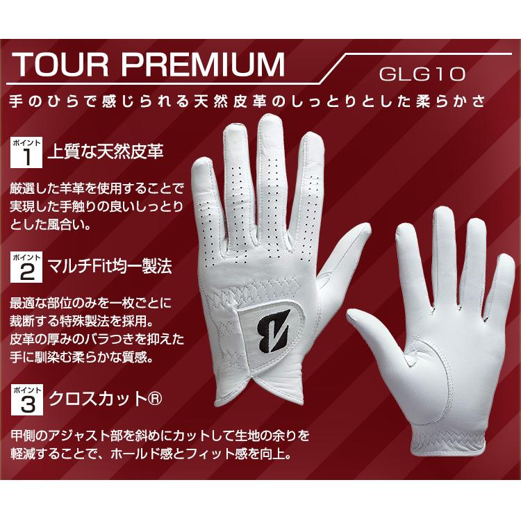 BRIDGESTONE GOLF ブリヂストンゴルフ 日本正規品 TOUR PREMIUM ツアー プレミアム メンズ ゴルフグローブ(左手用) 「 GLG10 」｜ezaki-g｜03