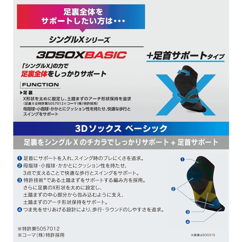 BRIDGESTONE GOLF ブリヂストンゴルフ日本正規品 HYPERSOX ハイパーソックス 3Dソックスベーシック メンズゴルフ(アンクル丈) 2023モデル 「 SOG315 」｜ezaki-g｜04