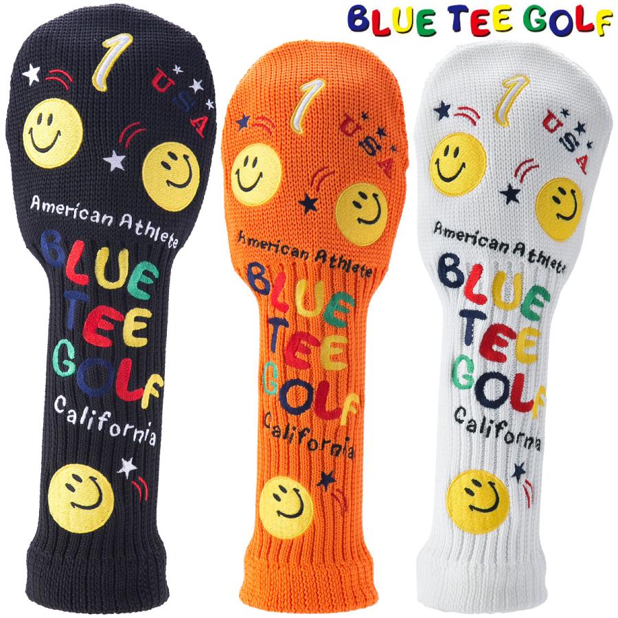 ブルーティーゴルフ スマイルニットヘッドカバー【HC-018】５点セット BLUE TEE GOLF 【BLUE TEE】 ブルーティーゴルフ スマイルニット