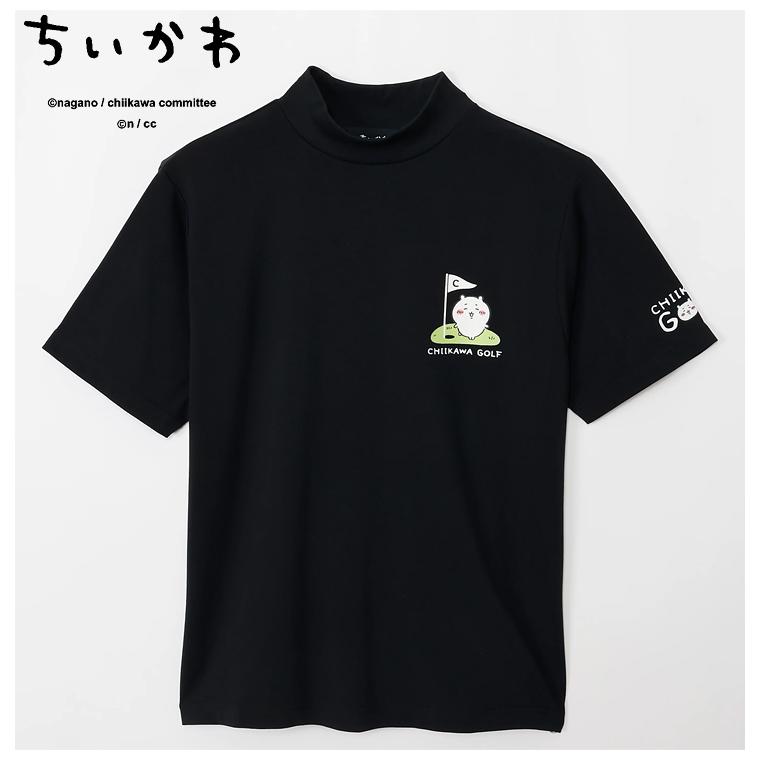 ちいかわ GOLF モックネック Tシャツ ちいかわグリーン ブラック 半袖