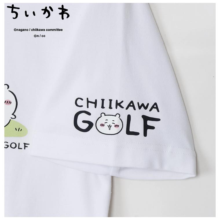 ちいかわ GOLF モックネック Tシャツ ちいかわグリーン ホワイト ちいかわ GOLF モックネック Tシャツ ちいかわグリーン ホワイト