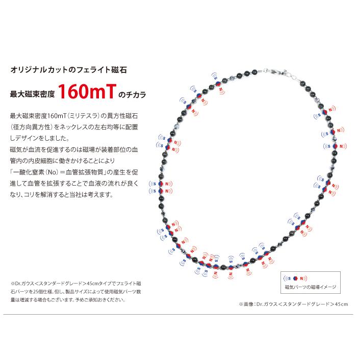 Dr.ガウス正規品 ボディアジャストメント ネックレス 男女兼用 磁気ネックレス ゴールド(K10)使用 「ミディアムグレード Sサイズ(約45cm)」