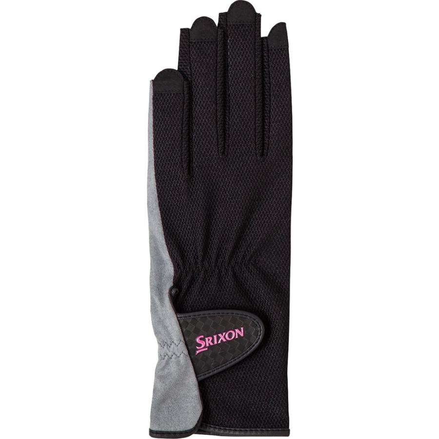 SRIXON (スリクソン) 【レディース テニス用手袋】 テニスグローブ ネイルスルータイプ 両手セット レディス ブラツク