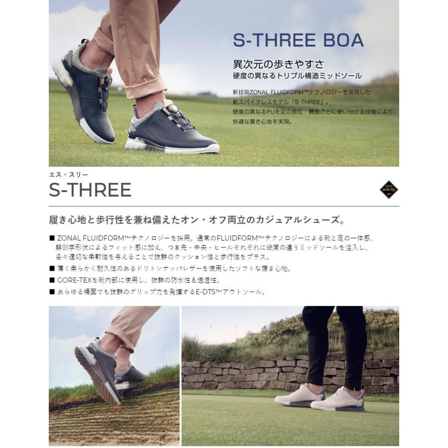 ECCO エコー 日本正規品 S-THREE BOA エススリー ボア メンズモデル 防水 スパイクレス ゴルフシューズ 「 102914 」｜ezaki-g｜02