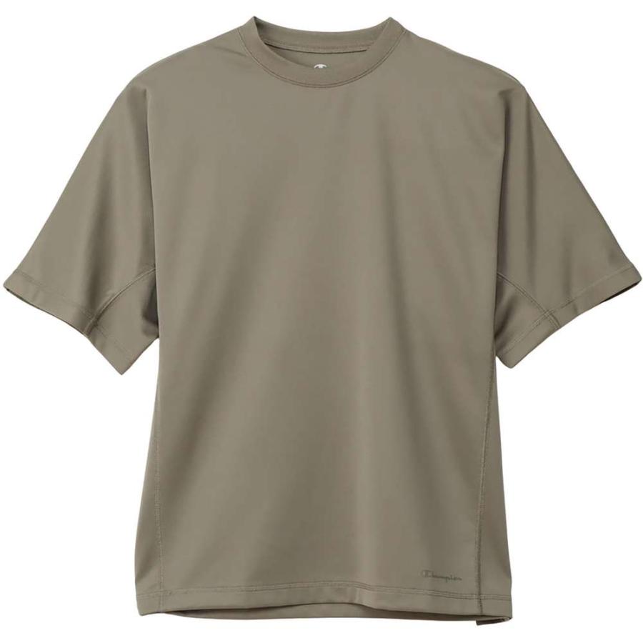 チャンピオン リカバリーウェア 半袖シャツ C3-CS390 655 オリーブ RECOVERY WEAR SHORT SLEEVE Champion 休養 抗疲労 Champion（チャンピオン） リカバリー 半袖シャツ オリーブ : EZAKI