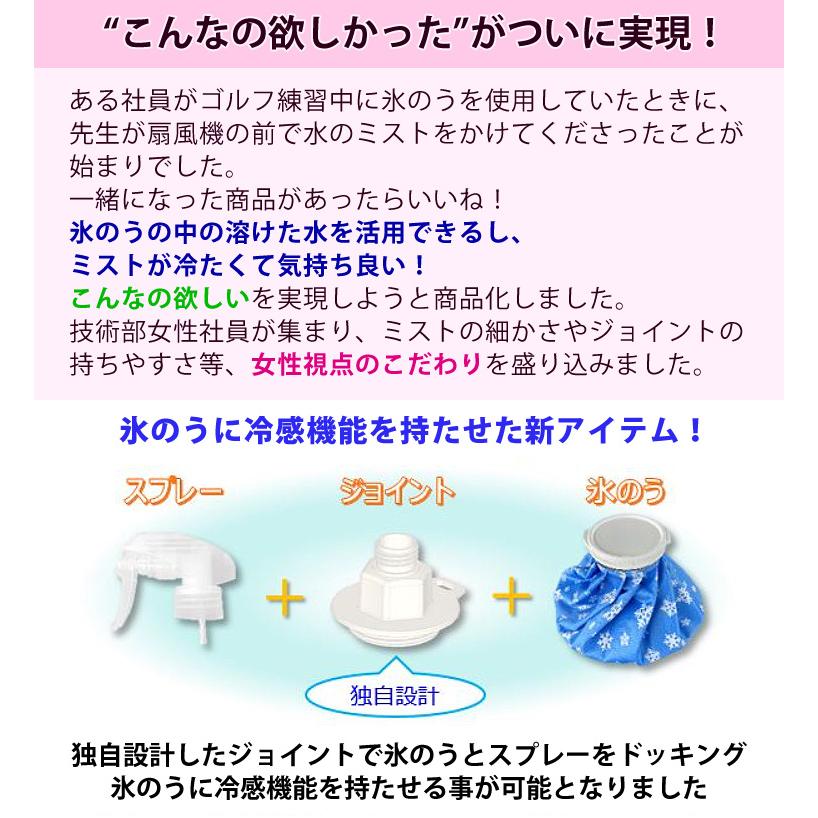 冷えプシュ 2WAY アイスバッグ＆ミストシャワー 「 スプレー付き氷のう 」｜ezaki-g｜04