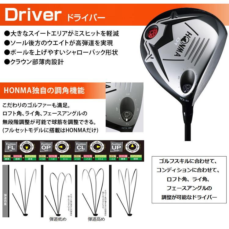 HONMA GOLF(本間ゴルフ)日本正規品 D1 オールインワンセット(セットクラブ) 2021モデル メンズクラブ10本セットamp;キャディバッグ付き(11点セット)|EZAKI NET GOLF|02
