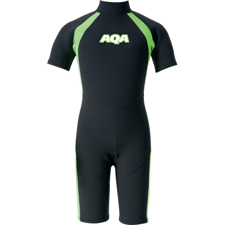 AQA エーキューエー KW4504A-5710 キッズスーツ スプリングII 【100】 （ブラック×ライム） AQA（エーキューエー） AQA(アクア) キッズスーツ スプリング2 BK