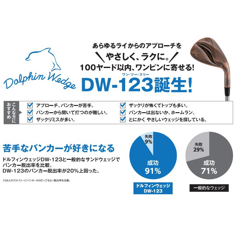 キャスコ 正規品 DOLPHIN ドルフィン レディスモデル ウェッジ Copper ストレートネック 2023モデル 「DW-123カッパー for LADIES」 DP-231Lカーボンシャフト｜ezaki-g｜03