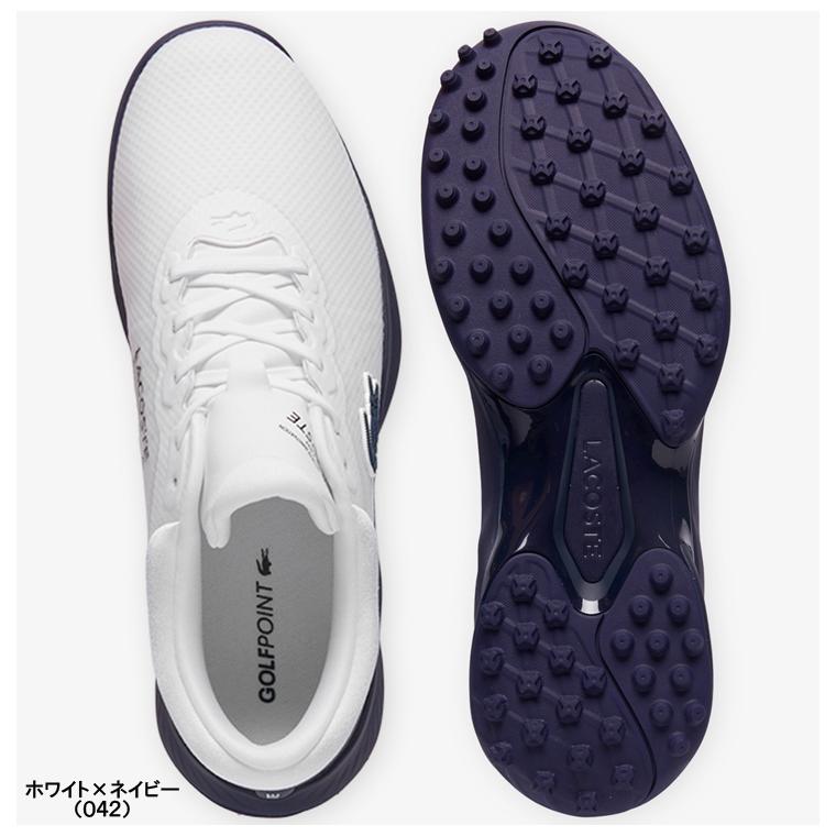 LACOSTE メンズ ゴルフシューズ ホワイト/ネイビー LACOSTE（ラコステ） 正規品 GOLF POINT 125 1 SMA メンズ スパイク