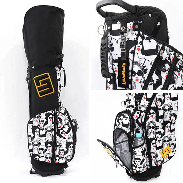 LoudMouth ゴルフバッグ ハウンドトゥース柄　ネームプレート付き LoudMouth ゴルフバッグ ハウンドトゥース柄 ネームプレート付き