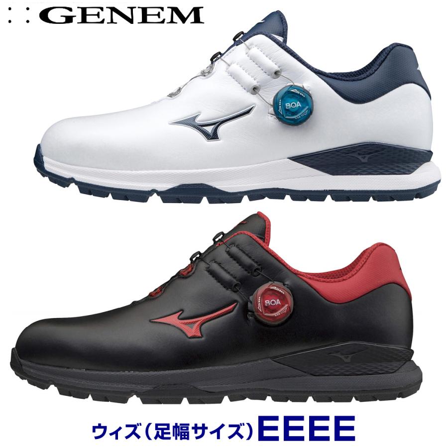 4E MIZUNO ミズノゴルフ 日本正規品 GENEM010 ジェネムボア スパイクレスゴルフシューズ 51GQ2000 BOA 夏セール開催中 91％以上節約