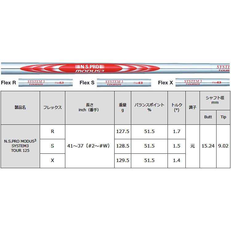 NS PRO MODUS3 SYSTEM3 TOUR 125 S 6本セット 日本シャフト N.S.PRO MODUS3 SYSTEM3 TOUR 125 6本セット