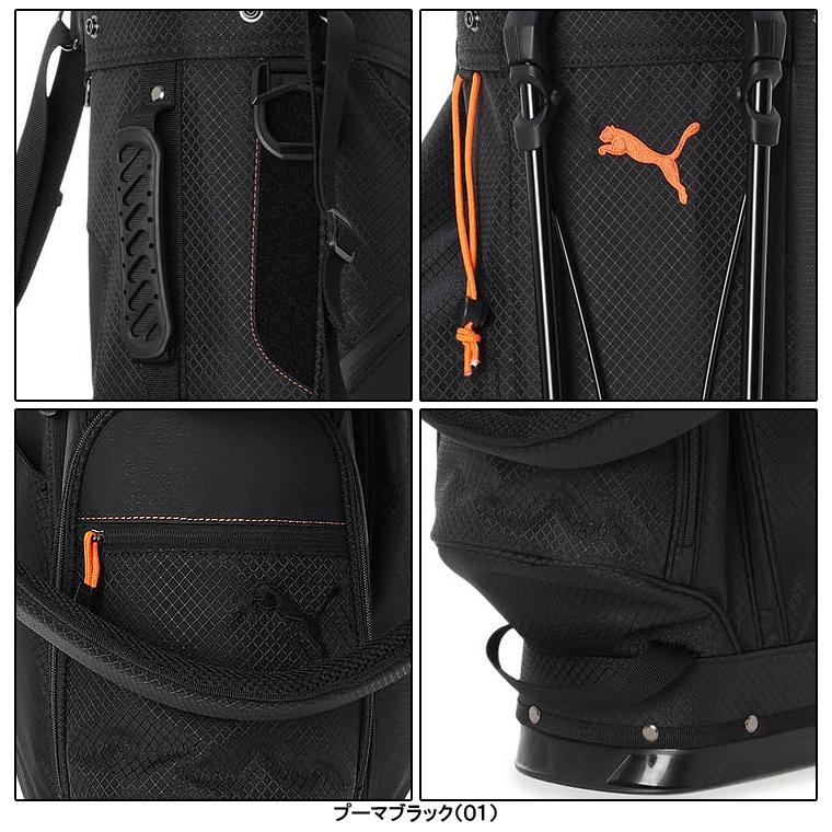 PUMA キャディバッグ スタンド式 ブラック ヘッドカバー付 軽量 PUMA（プーマ） マルチポケット P グラフィック スタンドキャディ