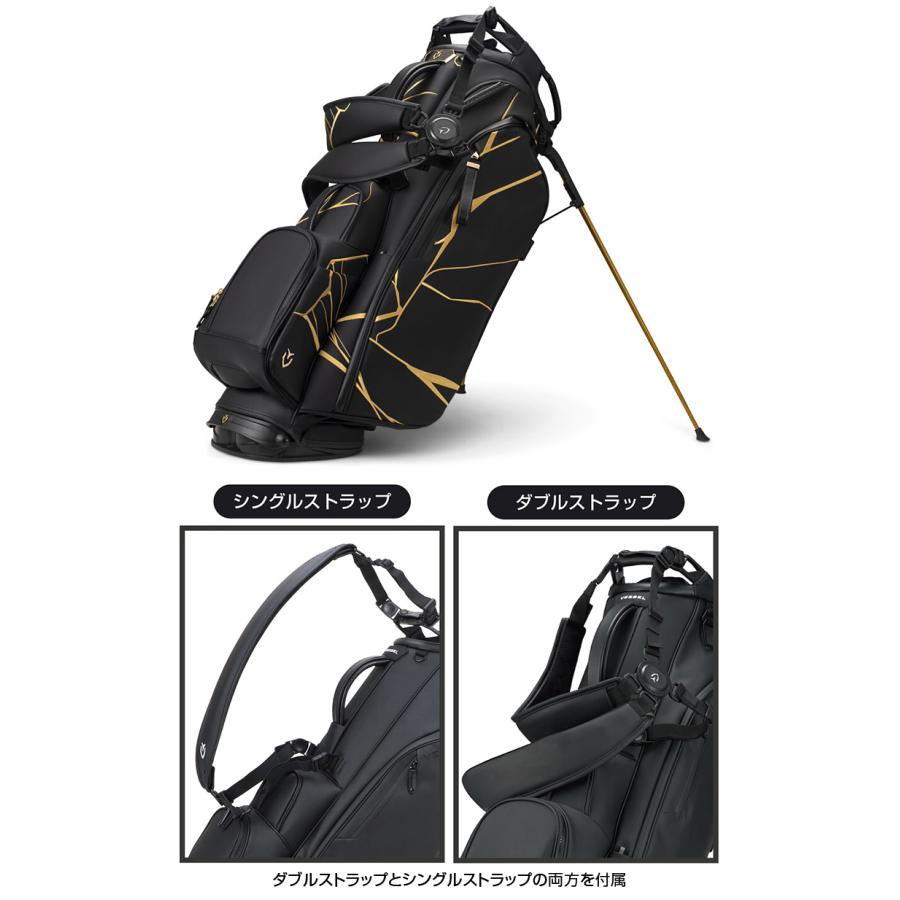 LEXIM キャディバッグ ブラック・ゴールド　スタンド付き❗️ VESSEL 【限定品】 ベゼル 正規品 Player 5.0 Pro Stand Bag プロ