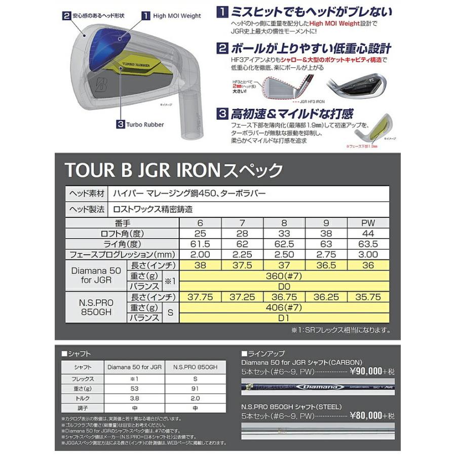 BRIDGESTONE ブリヂストンゴルフ ツアービー JGR アイアン 5本 BRIDGESTONE ブリヂストンゴルフ ツアービー JGR アイアン 5本