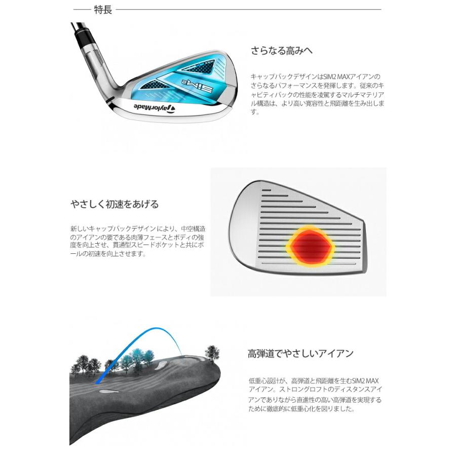 テーラーメイド シム ツー マックス レディースアイアン 5本セット（#7 