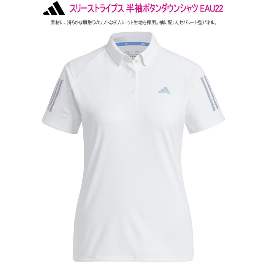 アディダス ゴルフ スリーストライプス 半袖ボタンダウンシャツ レディース ゴルフ ウェア 「Adidas Golf EAU22」 あすつく対応2023年春夏モデル日本正規品｜ezansu-golf｜04