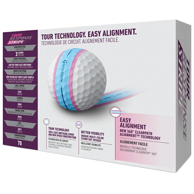 テーラーメイド ツアーレスポンスストライプ ブルーピンク 1ダース(12