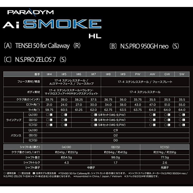Callaway（キャロウェイ） パラダイム エーアイ スモーク HL 単品