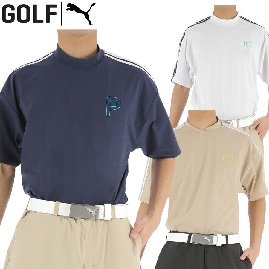 PUMA（プーマ） ゴルフ ストレッチ テープライン リラックス モックネック 半袖 シャツ メンズ ゴルフウェア 「PUMA GOLF ...