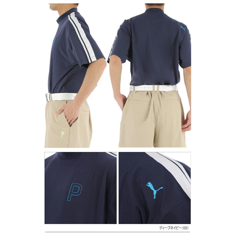 PUMA（プーマ） ゴルフ ストレッチ テープライン リラックス モックネック 半袖 シャツ メンズ ゴルフウェア 「PUMA GOLF ...