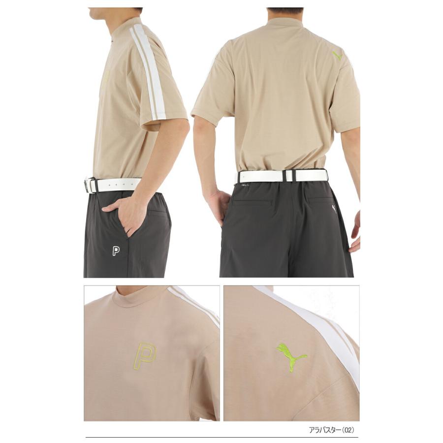PUMA（プーマ） ゴルフ ストレッチ テープライン リラックス モックネック 半袖 シャツ メンズ ゴルフウェア 「PUMA GOLF ...