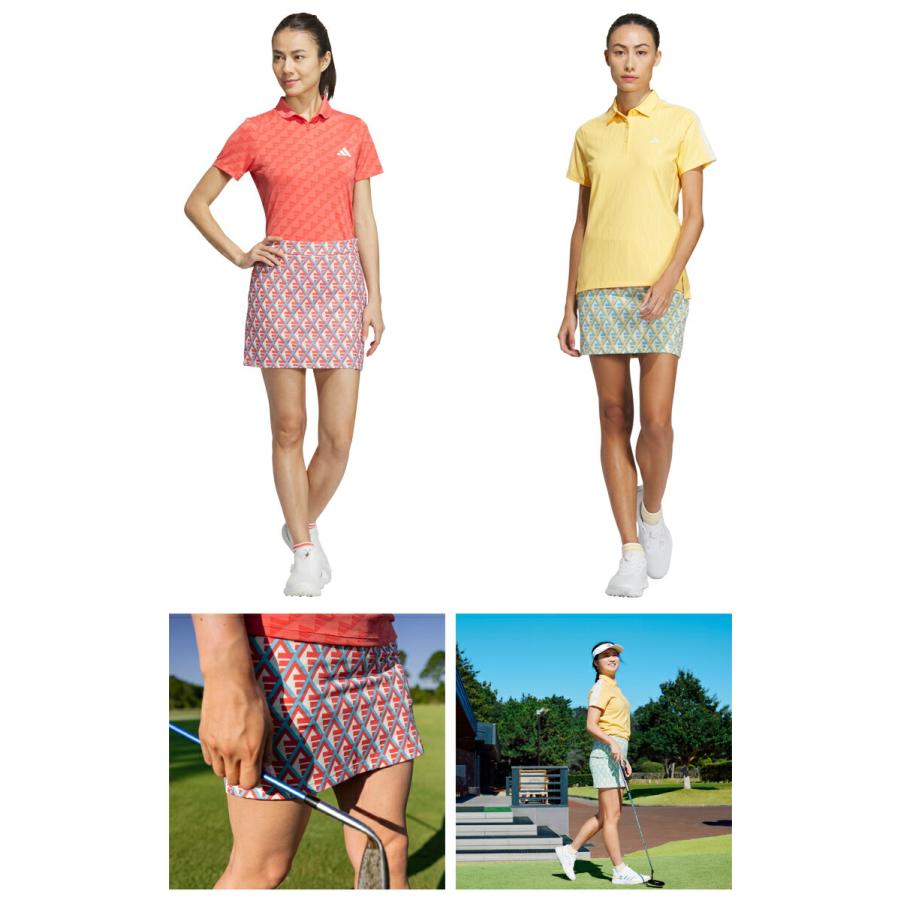 【美品】 golf マルチカラードBOSプリントスカート adidas（アディダス） アディダスゴルフ マルチカラードBOSプリント