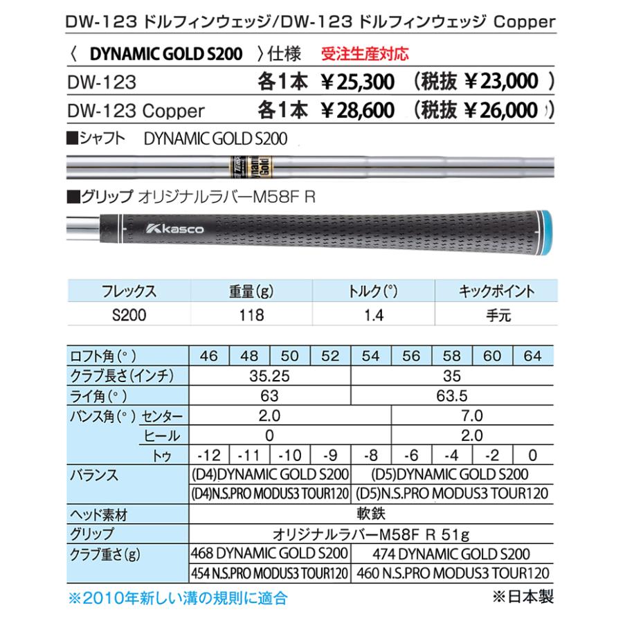 kasco キャスコ ドルフィン ウェッジ DW-123 DYNAMIC GOLD S200 kasco キャスコ ドルフィン ウェッジ DW-123 DYNAMIC GOLD S200