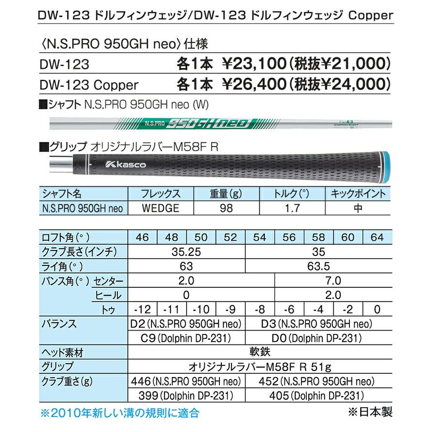 kasco（キャスコ） ドルフィン ウェッジ DW-123 Copper N.S.PRO950GH