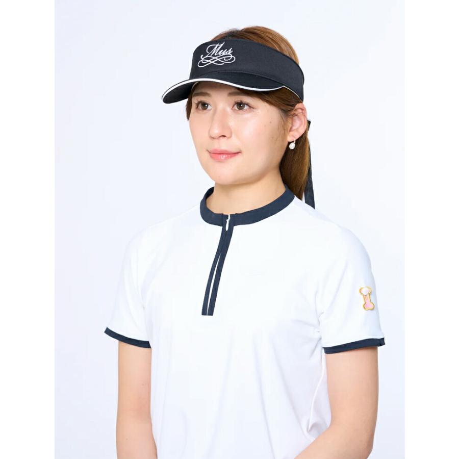 MUスポーツ ミエコ ウエサコ バックリボンアジャスターロゴバイザー