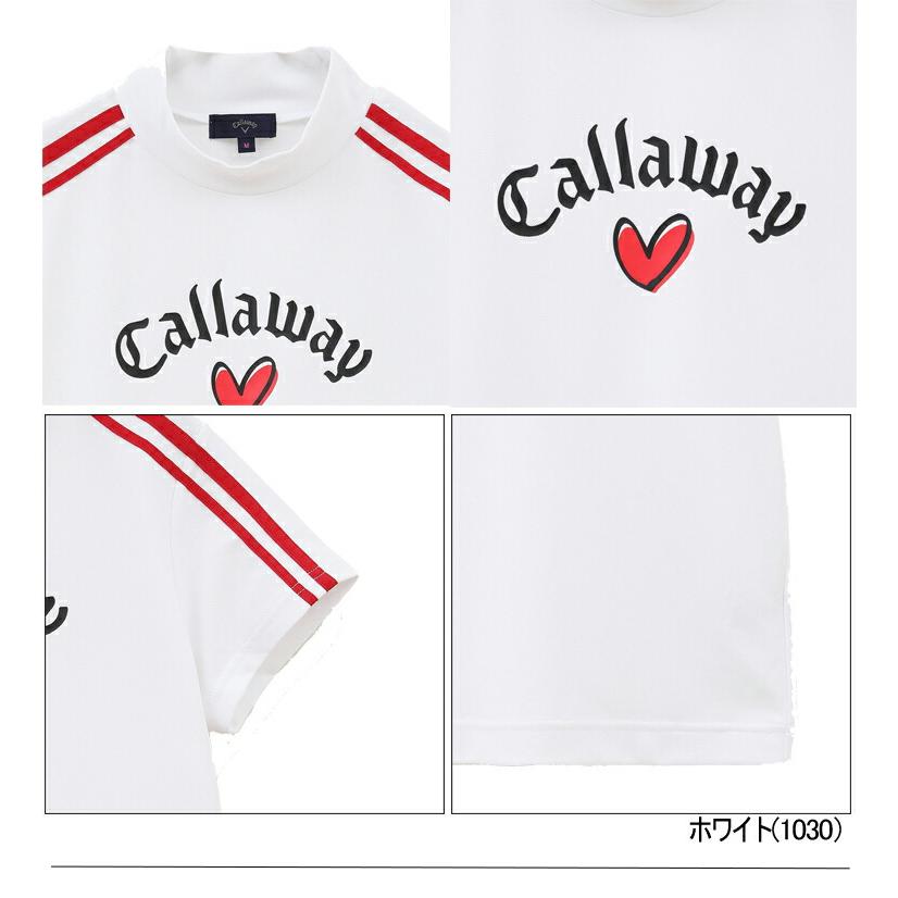 【新品】Callawayラブキャロウェイ半袖スウェットS白モックネックハートロゴ Callaway（キャロウェイ） ゴルフ ラブキャロウェイ半袖モックネック