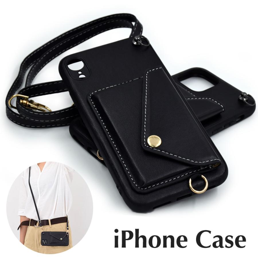 肩掛け Iphone ケース ポケット付き ショルダーストラップ付属 首掛け ぶら下げ ブラック Iphone11 11pro Promax Xr Xs Xsmax Se3 Se2 8 7 Plus 6 送料無料 ezcase Ezcase イージーケース 通販 Yahoo ショッピング