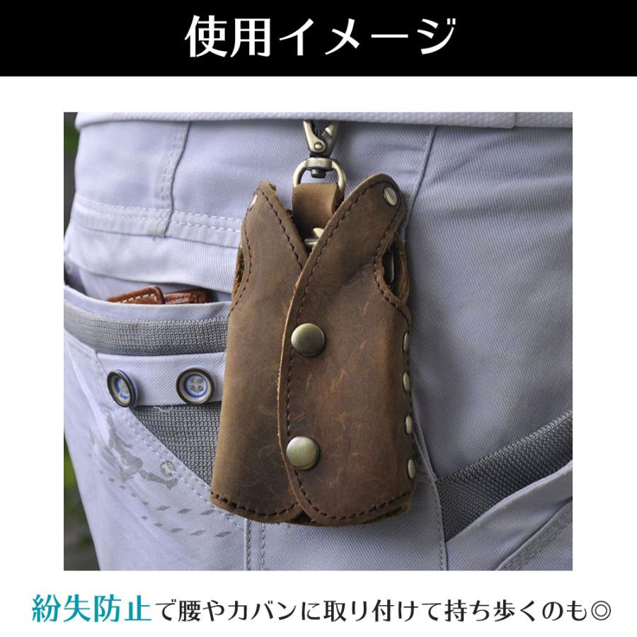 在庫限り ヴィンテージレザー 6連 キーケース ダークブラウン レトロ