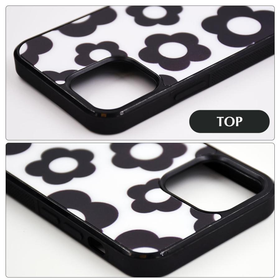 黒 花柄エンボス ケース 在庫限り アイフォン13 ケース 花柄 モノクロ iphone13 pro max