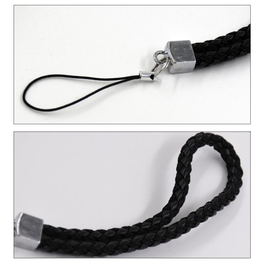 スマホ用 ストラップ レザー 落下防止 防滑 ブラック シンプル iphone