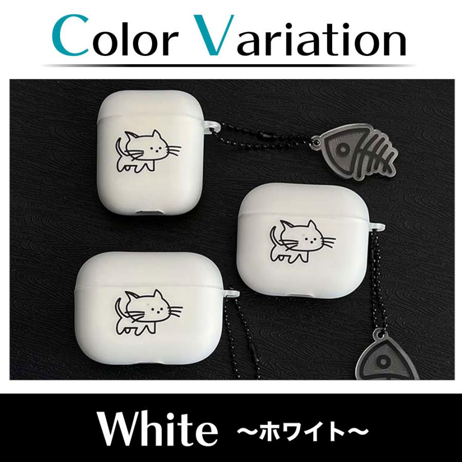 ねこ AirPodsケース チェーンストラップ付き ネコ 猫 airpods pro 3 2