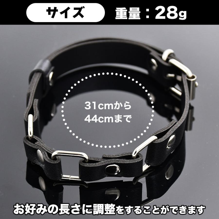 2way チョーカー ブレスレット ブラック レザー 首輪 サイズ調整可