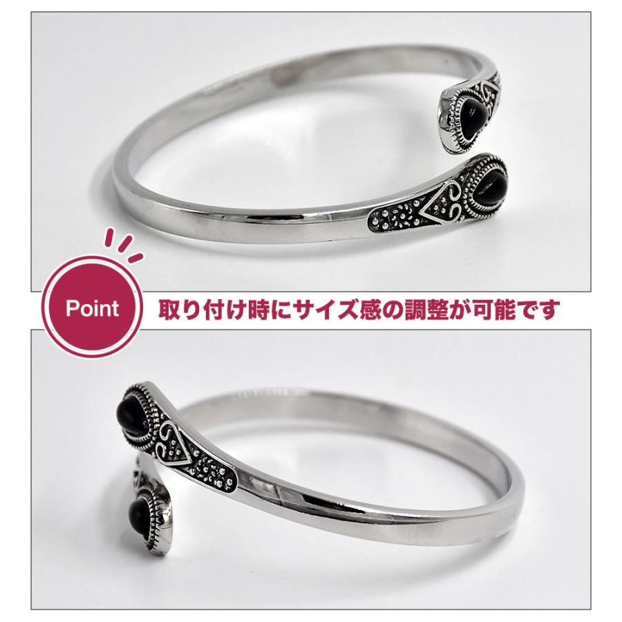 ボーナスストア対象 バングル C字型 カフブレスレット ブラック