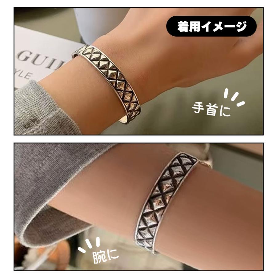 シルバー 925バングル ブレスレット エスニック アンティーク調 アクセサリー シルバー バングル C字型 カフブレスレット 銀 925 腕輪 金属