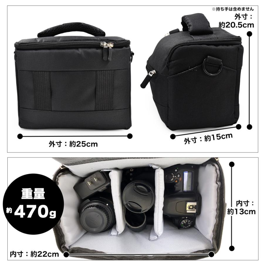カメラバッグ 大容量 レインカバー付き ブラック 仕切りあり 衝撃吸収
